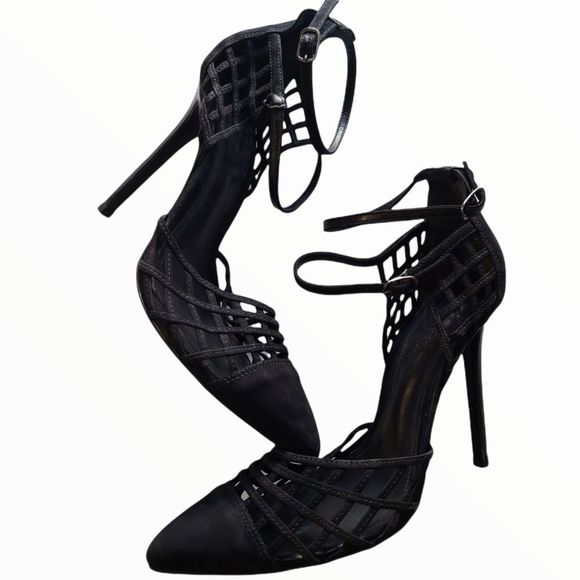 SCHUTZ Caged Suede Close Toe Pumps - Picture 1 of 14